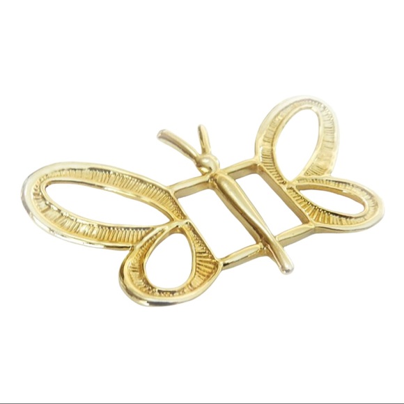 NWOT Gold Butterfly Belt Buckle Ernst Bek Stamped Marked - Picture 3 of 5